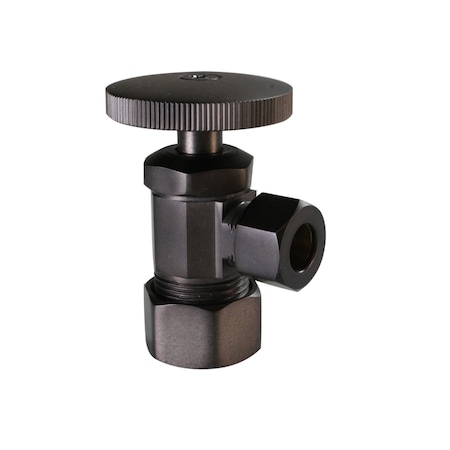 Westbrass Round Handle Angle Stop Shut Off Valve 1/2-Inch Copper Pipe Inlet W/ 3/8-Inch Compression Outlet in D105-12